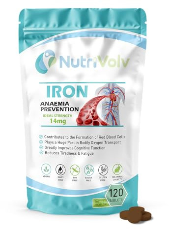 Iron Tablets 14mg - 120 Tablets - Blood Cells Energy Anaemia Tiredness Pregnancy