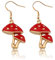 Pilz-Ohrringe, baumelnder Pilz-Schmuck, magische Pilz-Ohrringe, Waldschmuck, roter Pilz, gepunktet, baumelnde Ohrringe für Freundin, Bestie, Geburtstagsgeschenk, Mutter-Tochter-Geschenk, M, Edelstahl