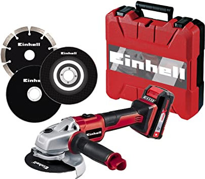 Happy People 41767 - Einhell Kids Power X-Change Axxio Akku Winkelschleifer inkl, Koffer| Kinder Spielzeug mit austauschbarer Batterieeinheit mit Sich bewegenden Schleifscheiben