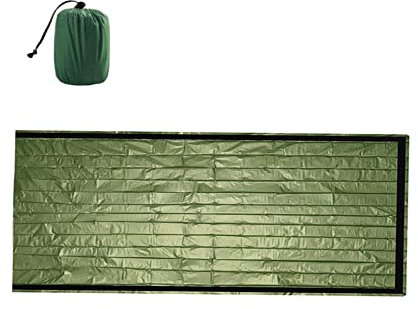 Notfall-Schlafsack, wasserdicht, leicht, Überlebens-Biwaksack, Notfall-Rettungsdecke für Outdoor-Camping, Wandern, 3 Stück, grün