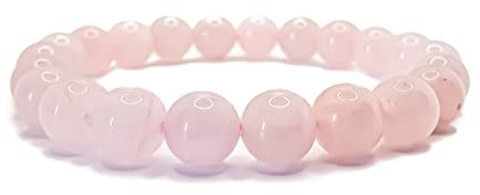 SPILLOX Bracciale Uomo Donna Elastico Da Vere Pietre Preziose Naturali Di 8mm Reiki Idea Regalo Di Compleanno Originale Diffusore Di Energia Guarigione Equilibrio (QUARZO ROSA)