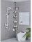 DUFU Adjustable Bathroom Corner Shelves, Telescopic Shower Caddy with 4 Baskets, 4 Hooks, 1 Towel Rail, No Drilling Storage Shower Shelf, 95-305 cm Floor to Ceiling, Black