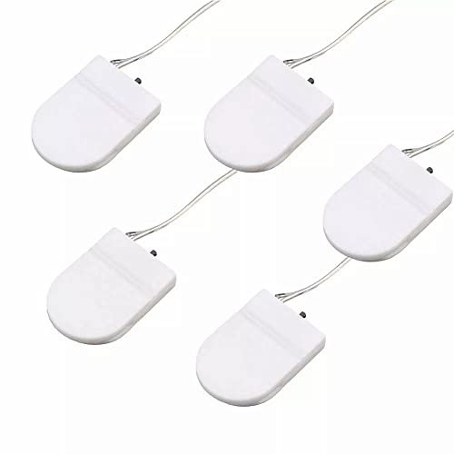 Support de Pile Bouton 5 pièces, Support de Pile Bouton CR2032 Support de Pile boîtes de Stockage de Batterie avec Interrupteur Marche/arrêt (Blanc)