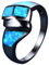 BIOLIVING Neue Twist Ocean Blue Feueropal Ring Schwarz Gold Gefüllt Hochzeit Frauen Männer Fingerring Bijoux Modeschmuck