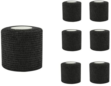 6 Rolls Self Adhesive Bandage Ankle Tape 5cm X 4.5m Wrist Elastic Bandage Sock Tape Football Goalkeeper Tape Vet Wrap (5cm*4.5m, Black)