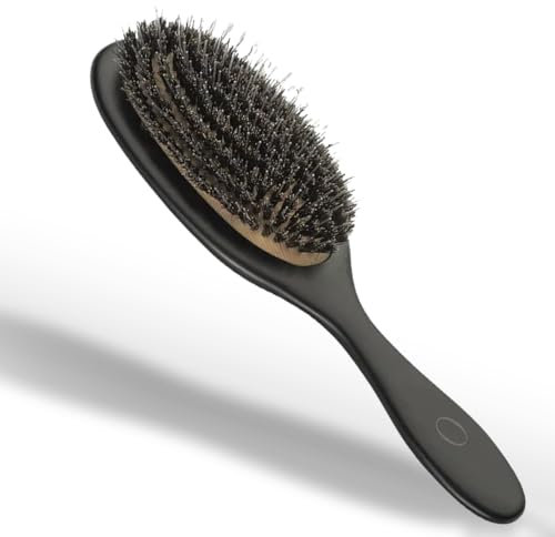 Max Pro MOHI Bürste Größe Zwei | Toupierbürste mit Wildschwein- & Nylonborsten | Für kurzes Haar & Volumen | Reduziert Haarausfall & Frizz | Kompakt & pflegend | Schwarz-Gold Design