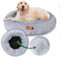 Veddelholzer Ø 100 cm (XL) Hellgrau Hundebett Katzenbett Hundekissen Hundebetten in mehreren Größen Hundebett große mittelgroße kleine Hunde waschbar in hellgrau und dunkelgrau für alle Hunde & Katzen