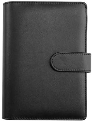 NUZAMAS A5 PU-Leder 6-Ring-Ordner, nachfüllbarer Einband mit magnetischem Schnallenverschluss, Notizbuch-Ordner, Organizer, lose Blätter, Ordner, Notizbuch, Tagebuch, Einband, Schwarz