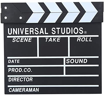 ANKROYU Filmklappe aus Holz, 30 x 27 cm Regieklappe für Filmaufnahmen, Szenenklappe für TV-Seriendrehs, Kreidetafel Filmklappe, Film Klappe für Shoot Fernsehserie Werbespots