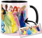 Belle Ariel Jasmine Pocahontas Cinderella Snow White Tasse Ceramique Intérieure et Poignée Noire Mug AAA