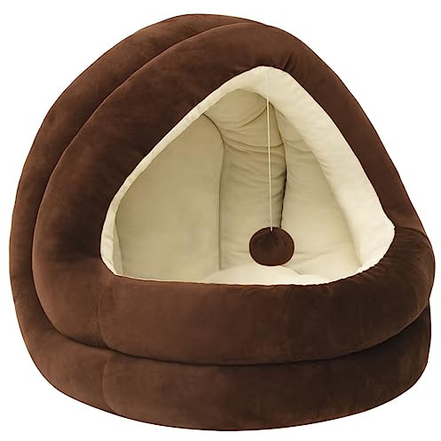 vidaXL Katzenbett 40x40x35 cm Braun und Creme