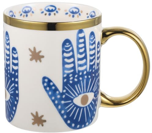 Amosfun Mauvais Œil Tasses Tasse À Café Turc Oeil Bleu Tasse À Café Hamsa Main Mauvais Œil Tasse À Boire Symbole De Protection Amulette Tasse À Thé Lait Tasse D'eau