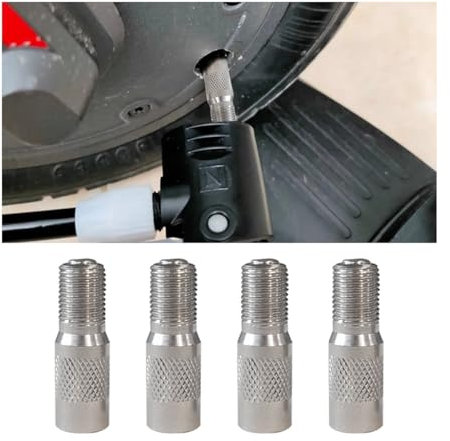JNNJ 4 Pezzi Estensione Universale della Valvola del Pneumatico, Stelo Estensione Valvola Pneumatico Adattatore in Ottone Moto, Estensione Asta Valvola Adattatore, per Biciclette, Moto(Maglia)