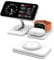 GEEKERA Charger for MagSafe, 3 in 1 Wireless Charging Station for iPhone 16/15/14/13/12/Pro Max, Magnetic Charger Stand for Apple Watch Ultra-2, Multi Travel Charging Dock for AirPods Pro 2-2-White