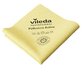 cubex professional Paños multiusos Purmicro Active de microfibra con revestimiento de PUR 38 x 35 cm para una limpieza 100 % segura y eficaz (PURmicro Active amarillo, 5 paños)