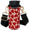 CUPLANE Cupholder To Go 3 teiliges Set Becherhalter zum Umhängen Herzen rot 350 ml