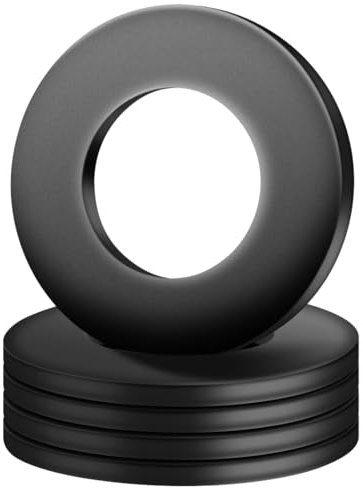 Rondelle Piatte M20 x 37 mm, 5 Pezzi Acciaio al Carbonio Rondella Metallo Distanziali, Rondella di Rotonda Distanziatore, Rondelle O Ring Nero per Riparazioni a Casa Viti Filettate