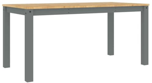 vidaXL Esstisch Panama Grau 160x80x75 cm Massivholz Kiefer