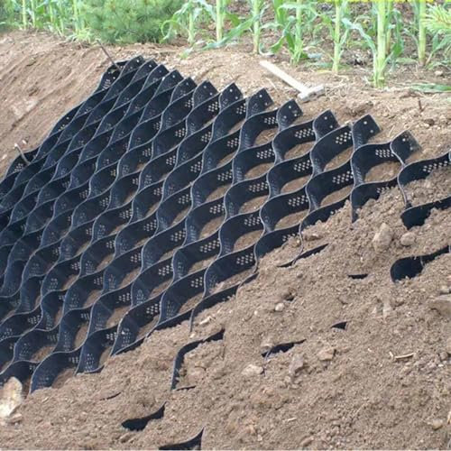 Geo-Gitter 4in Geo Grid für Stützmauern / Gehweg, Bodengitter Stabilisierung durchlässige Pflaster, um Pool Fluss Ufer Böschung Verstärkung Gitter Mesh ( Color : Thick 3.9In/10cm , Size : 9.8x29.5ft/3