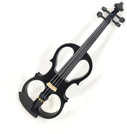 Dimensioni 4/4 con corde per arco per violino elettrico in legno massello stile scuro per principianti