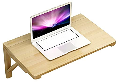 MYVVKIA Klappbarer Wandtisch, Naturholz | Kleiner, platzsparender, klappbarer schwebender Schreibtisch, Klapptisch zur Wandmontage, für Küche, Esszimmer, Computertisch, Home-Off