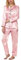 TANTOMI Pyjama en Satin pour Femme - Ensemble de Pyjama Deux pièces - Vêtement de Nuit avec boutonnière - Douillet - Col en V - Manches Longues