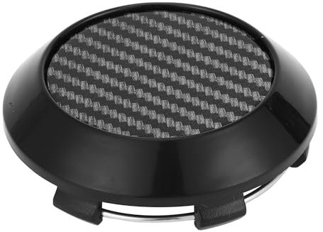 A ABSOPRO Radnabenabdeckungen Radkappen Felgenzentrumskappen OD: 70mm/2,76 Radkappen Radkappe Kunststoff Schwarz 1 Stück für Ford für BMW mit schwarzem Carbonfaser-Muster Aufkleber