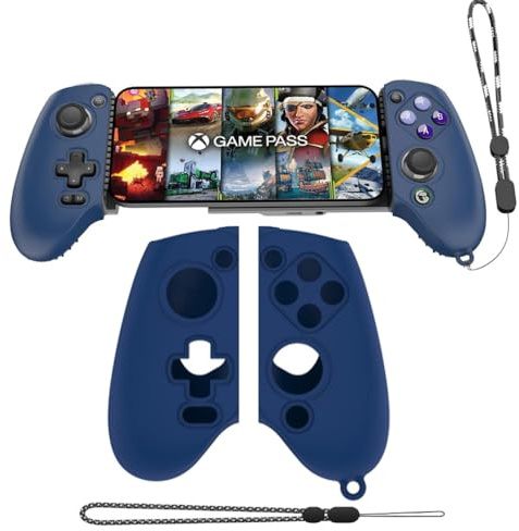 Silikon Grip Case Cover für GameSir G8 Controller, Griff Schutzhülle für GameSir G8 Grip Case, Anti-Scratch Grip Schutzhülle Stoßfest Grip Protector mit Lanyard (Blau)