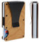 MADERICO Portefeuille pour homme en bois – Porte-cartes minimaliste et élégant avec clip métallique pour cartes de crédit et argent – Porte-monnaie compact avec bande élastique, Cerise, 8x8x1cm