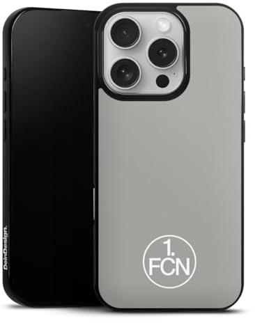 Slim Case extra dünn kompatibel mit Apple iPhone 16 Pro Silikon Handyhülle schwarz Hülle 1. FC Nürnberg Fanartikel Logo