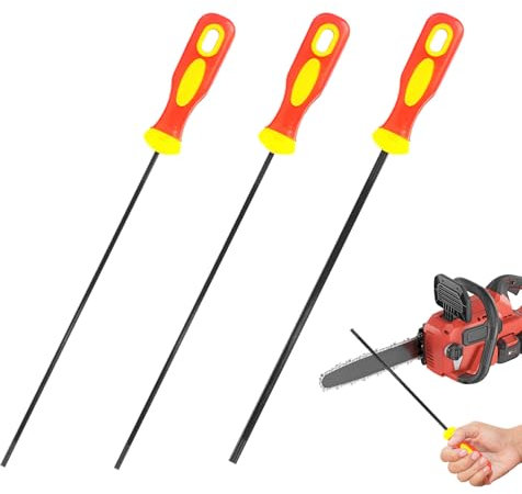 Chainsaw Sharpeners,3 PCS Chain Saw Sharpener Tool,Round Chainsaw Files with Non-slip Handle,Round Chainsaw Chain Sharpener,Chainsaw Chain Sharpening Files,Chainsaw Sharpner for Chainsaw Chain