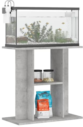 Gecheer Aquariumständer, Aquarium Unterschrank, Aquarium Tisch mit Stauraum, Unterschrank Aquarium, Betongrau 60x30x60 cm Holzwerkstoff