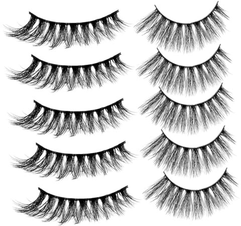 Baluue 5paar Falsche Wimpern Für Damen Dicke Wiederverwendbare Künstliche Wimpern Für Einen Dramatischen Look Für Make-up Und Besondere Anlässe