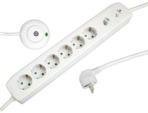 6-fach Basis mit Fußschalter in Weiß Ideal für die praktische und sichere Organisation Ihrer elektronischen Geräte in jedem Raum - Machen Sie Ihr Leben bequemer!