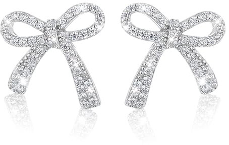 Kabwea 1 Paar Schleifen Ohrringe für Damen, Trendige, Ohrringe Silber 925, Earrings for Women