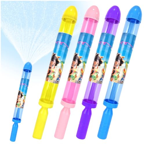4PCS Firework Water Gun,Romantic Firework Style Water Spray Toy Firework Water Squirter Water Firework Sprinkler High Pressure Pull-Out Sprinkler Spray Toys Outdoor Squirter for Kids