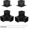 Violiica Kit de support de pergola robuste 4 x 4 connecteurs d'angle en acier avec matériel d'installation Noir