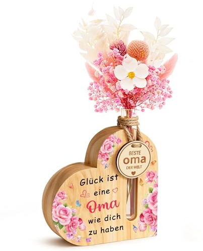 Charfia Oma Geschenk Geburtstag, Herzvase Geschenke Geburtstagsgeschenk für Oma Geschenke Geschenk Geburtstag Weihnachtsgeschenke