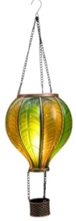 Solar Heißluftballon | 24 LEDs | Flammeneffekt | 20x62 cm | Grün | Anna's Collection