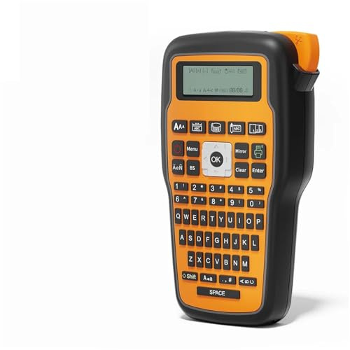 Etichettatrice, Stampante For Etichette Industriale E1000 PRO Tubo Termoretraibile Portatile Compatibile Con HSE-231 HSE-631 For La Marcatura Dei Cavi ,per casa, cucina, ufficio(Orange-E1000PRO)