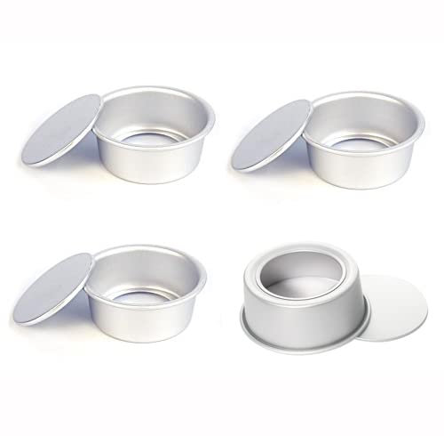 Astra Gourmet Runde Kuchenform aus Aluminium, 10,2 cm, mit abnehmbarem Boden, 4 Stück