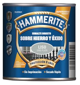 Hammerite Esmalte Liso Brillante, Gris Plata, 2.5 l (Paquete de 1)