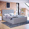 Vida Designs Valentina Double Ottoman Bed, 4 Foot 6 Bed Frame Storage Lift Upholstered Fabric Headboard Bedroom Furniture, Light Grey Linen (UKFR Certified)