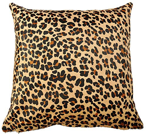 generisch KUHFELL Kissenbezug Leoparden Muster DEKO Kissen BEIDE Seiten AUS ECHTEM KUHFELL MIT Leo Print 50 x 50 cm