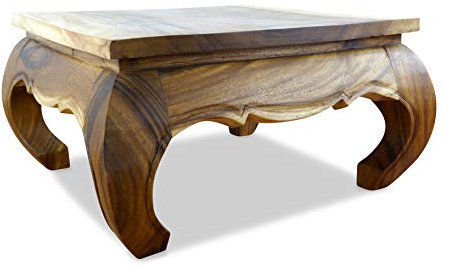 livasia Opiumtisch, Beistelltisch, Couchtisch aus Massivholz, Sofatisch (86 x 86 x 41cm)