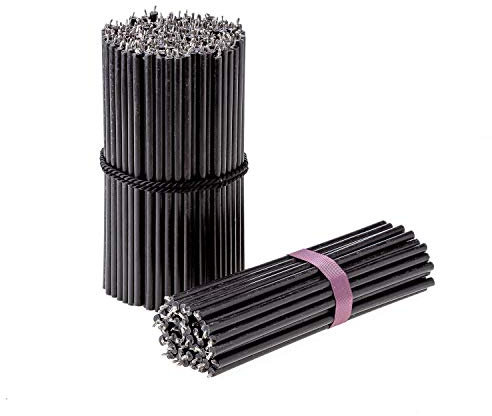 Danilovo Ritual Bienenwachs Kerzen (Schwarze) - Kloster Orthodoxe Kerzen für Gebet, Tischdeko - Ungiftig, Ruß - Tropffrei, Lang, Nachhaltige Produkte, N140, Höhe 16 cm, Ø 5 mm (200 Stück)