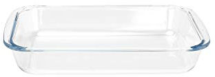 FOYO Basics Tempered Glass Rectangular Roaster, 1.5L Clear Oblong Baking Dish