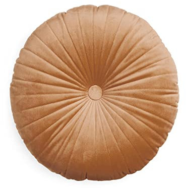 ESSENZA Dekokissen Naina Cinnamon, Ø 40 cm - 100% Polyester Samt - Uni