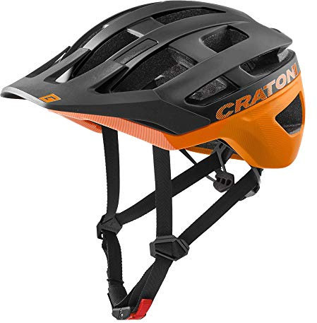Cratoni Unisex – Erwachsene Allrace Helme, Schwarz/Neonorange Mat, L