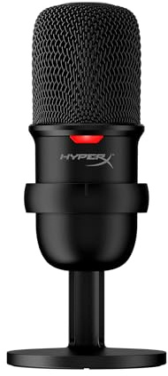 HyperX SoloCast USB Gaming Condenser Microphone for PC, PS4 and Mac, Touch Sensor for Mute Cardioid Polar Pattern, Gaming, Streaming, Podcasts, Twitch, Youtube, Discord, Black
